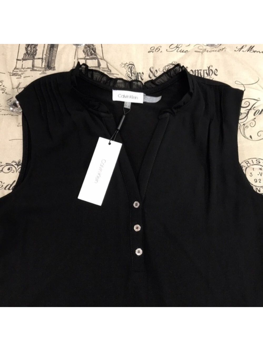 Calvin Klein Ruffled Pleated Blouse - Picture 3 of 5